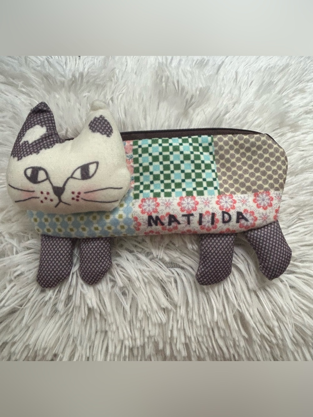 ☀️Matilda Cat Shaped Patchwork Pencil/Cosmetic Pouch-Coin purse